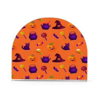 Imagem de JUZIHAI Porta-guardanapos para mesa, dispensador de guardanapo de acrílico de milho doce de Halloween, suporte de lenços independente de mesa para cozinha, jantar, bar, festa, decoração de casa