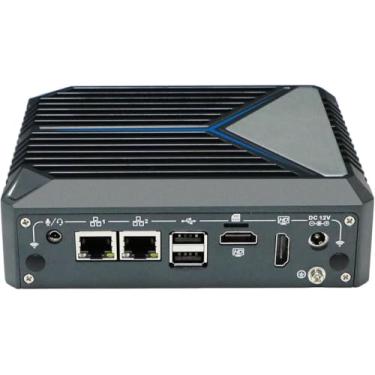 Imagem de Partaker Mini PC sem ventilador, computador desktop, HTPC, mini computador, Intel N100, C11, Windows 11 ou Linux Ubuntu, TPM2.0, 2 x LAN, 2 x HDMI, 2 x COM, slot SIM, suporte VESA, Barebone, 8G RAM,