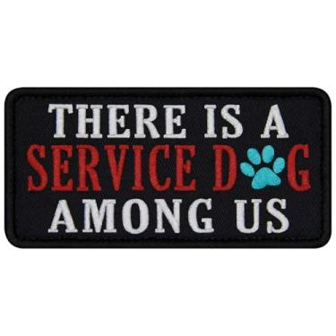 Imagem de TailWag Planet There is A Service Dog Among Us colete bordado/arreios emblema prendedor gancho e laço emblema