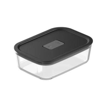 Imagem de Pote Vidro Hermético 850ml Fresh Lock Preto Freezer e Forno - OU
