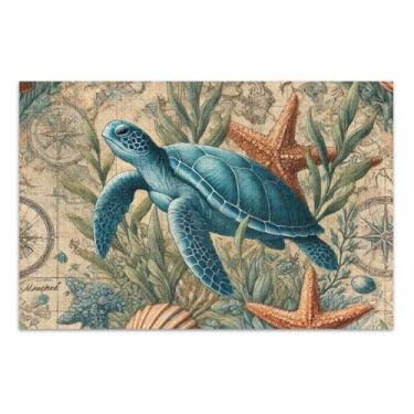 Imagem de Quebra-cabeça 1000 peças adultos tartaruga azul oceano vida marinha família elefante branco presentes quebra-cabeça legal para adultos pintura de belas artes, 75 x 40 centímetros