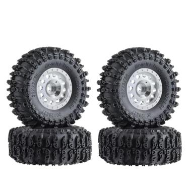 Imagem de HooCrawler 1.9-2.2" CNC Aluminum Swamp Claw Wheel Rims for 1/18 TRX4M 1/24 RC SCX24 RC Crawler Car Wheel Tires 70 * 27mm Upgrade,Type E,Silver