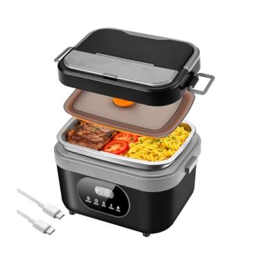 Imagem de oofkit Lancheira elétrica para adultos (homens e mulheres), lancheira aquecida alimentada por bateria com porta de carregamento USB, autoaquecimento sem fio, lancheira portátil para aquecer alimentos