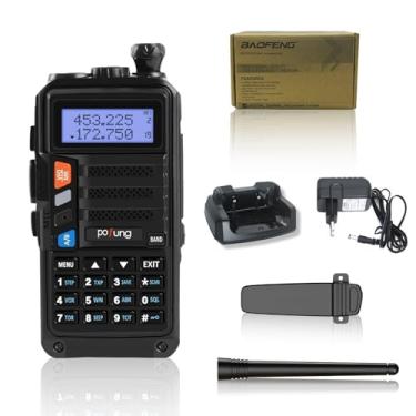 Imagem de Rádio Comunicador Profissional 10W UHF, Bateria 2800mAh, Alcance de 10km, Dupla Banda, Lanterna LED, VOX, com Fone de Ouvido