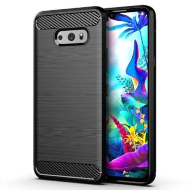 Imagem de Capa para LG G8X Capa,Material de fibra de carbono,Macio antiderrapante,anti-óleo,Proteção total de capa de telefone compatível com LG G8X-Black