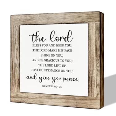 Imagem de Gkwa Versículo Bíblico Números 6:24-26 Placa De Caixa, O Senhor Te Abençoe E Guarde, Madeira Para Mesa Presente, Decorativa Religiosa Cristã Amigos Familiares, Presentes Despedida