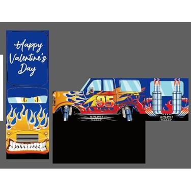 Imagem de RINDOJIN Caixa de correio de dia dos namorados para crianças caminhão 3D cartões de dia dos namorados para crianças sala de aula material de festa escolar caixa de dia dos namorados