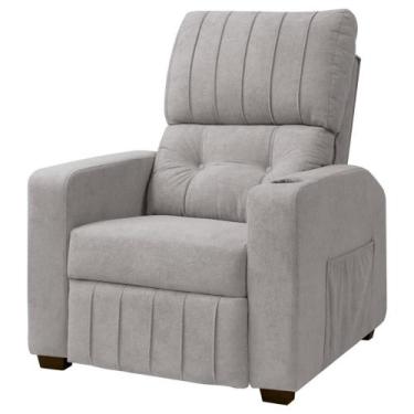 Imagem de Poltrona Do Papai Reclinável Real Em Bouclê cor:Boucle Cinza - SOFA ST