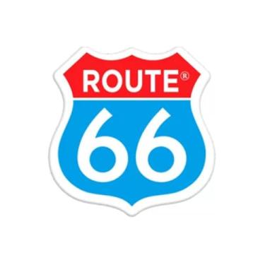 Imagem de Cromo Sign - Adesivo Azul Route 66 Emblema Decorativo Resinado