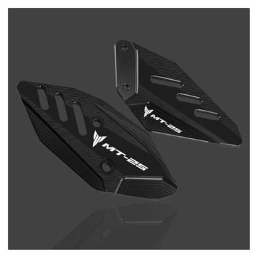 Imagem de Anti-derrapante Para MT-03 MT-25 MT03 MT25 CNC Apoio para os pés Placas de calcanhar dianteiro Protetor de asa do pedal(Black MT25)