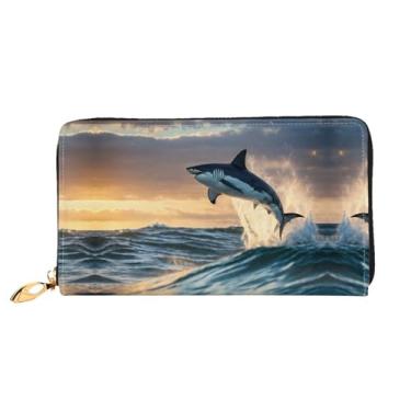 Imagem de XLLingL Carteiras de cartão de crédito impressas, bolsas longas de couro femininas, carteiras com zíper, carteira de viagem simples