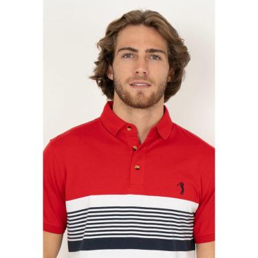 Imagem de Camisa Polo Aleatory Listrada Glasgow Vermelho-Masculino