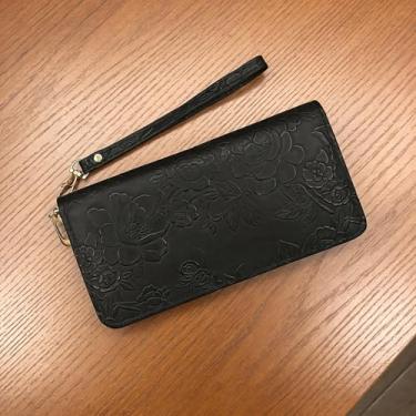 Imagem de Carteira feminina, carteira feminina de material PU com zíper para mulheres, carteira longa para mulheres com padrões de flores, carteira feminina clutch moderna para viagens, encontros, compras