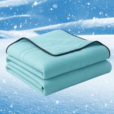 Imagem de Glow and Save Edredom verde king size legal para pessoas com sono quente – 231 x 200 cm leve de verão | Manta fria respirável para cama, suores noturnos, viagens e atividades ao ar livre