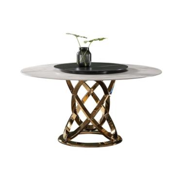Imagem de Mesa de jantar redonda de ardósia nórdica, mesa de jantar, moderna, casa, restaurante, hotel, mármore, mesa giratória, mesa de jantar, sala de estar, mesa de cozinha moderna