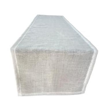 Imagem de Caminho de Mesa Grande Linho Decoração Trilho de Mesa Luxo Rústico Diversos Tamanhos(Branco,45cm x 35cm)