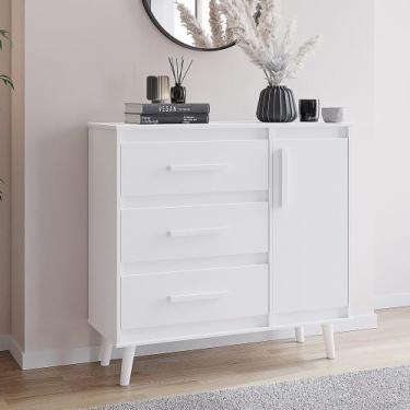 Imagem de Comoda Sapateira Mila 3 Gavetas 1 Porta - Branco Móblis