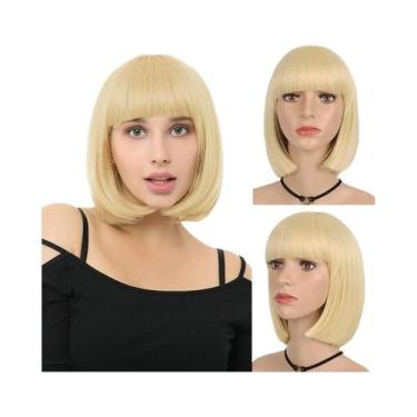 Imagem de Peruca Curta Preta De 12 Polegadas Com Franja Para Mulheres, Aparência