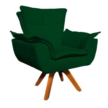 Imagem de Poltrona Sala de Estar Giratória MM30 Opalla Suede Verde D03 - D'Rossi