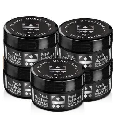 Imagem de Kit 5 Pomada Para Cabelo Efeito Black Embaixador 85G