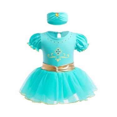 Imagem de Macacão Infantil De Princesa Para Meninas Com Faixas Para a Cabeça, Ro