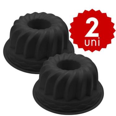 Imagem de Forma de Silicone Redonda Com Buraco Furo no Meio Para Bolo Pudim Manj