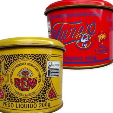 Imagem de KIT 2 Manteigas REAL + TURVO Latas 200g - Sem conservantes - Com Sal T