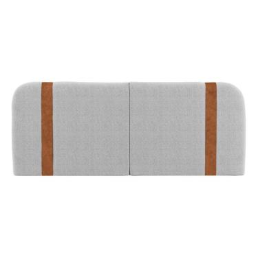 Imagem de Cabeceira Painel Orgânico Cama Box Queen Size Flay 160cm Dobrável Bouclé Cinza Claro - Abmaza