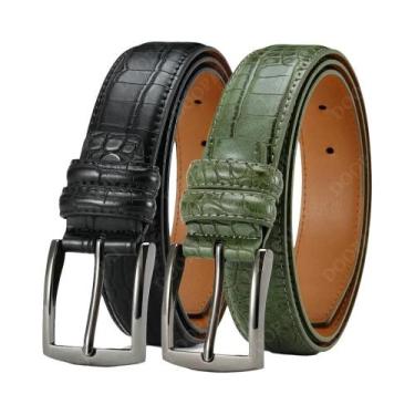 Imagem de Cinto De Couro Luxuoso Preto Para Homens, Alta Qualidade, Fivela Autom