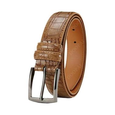 Imagem de Cinto De Couro Luxuoso Preto Para Homens, Alta Qualidade, Fivela Autom