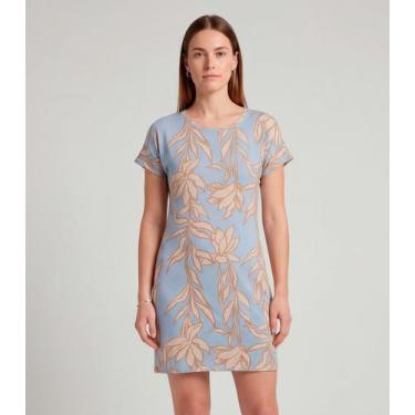 Imagem de Vestido Básico Com Gola Redonda Infinita Cor Azul, G, Azul