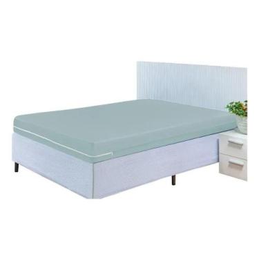 Imagem de Capa Para Colchão Casal Padrão C/ Zíper Malha Gel Cor Cinza - Congratu