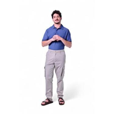 Imagem de Calça Cargo Masculina Chino Casual Elastano Pacific Blue-Masculino