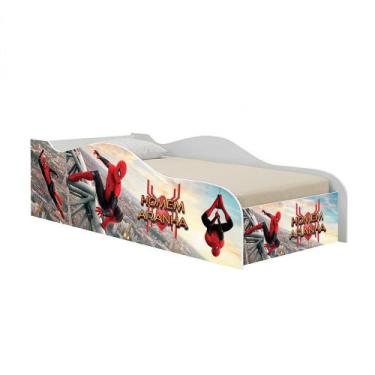 Imagem de Cama Carro Mini Infantil Homem Aranha Adesivada Decorativa para Crianç