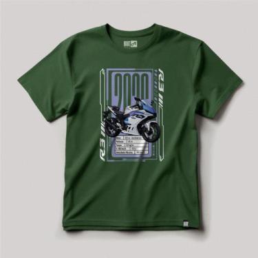 Imagem de Camiseta 100% Algodão Moto R3 Speed GP Racer Premium - The Route, Verd