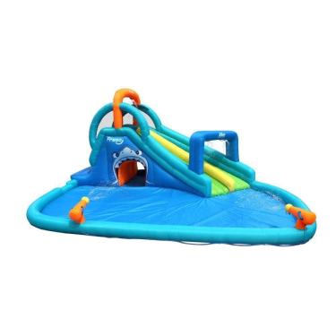 Imagem de Playground Inflável Com Escorregador E Piscina Infantil Shark Attack Freso Centro De Diversões