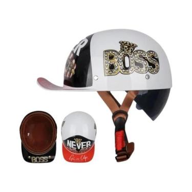 Imagem de Capacete Retro Vintage Aberto Para Adultos, Ideal Para Verão, Motocicl