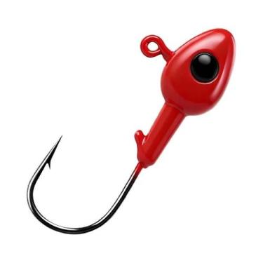 Imagem de Anzóis Jig Head Vermelhos Com Alta Visibilidade, Design Antiderrapante