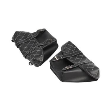 Imagem de Bolsa Lateral Universal Impermeável De Couro Para Motocicleta, Alforje