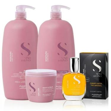 Imagem de Kit alfaparf sdl moisture 3 itens + cristalli liquidi 50 ml