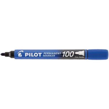 Imagem de Pincel Marcador Permanente SCA 100 Ponta Redonda Azul Caixa com 12 - P