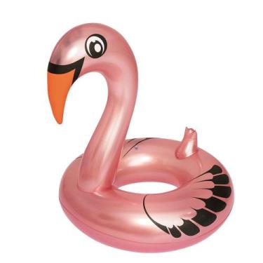 Imagem de Boia Inflável Cisne Perolado Rosa com Abertura - Mor
