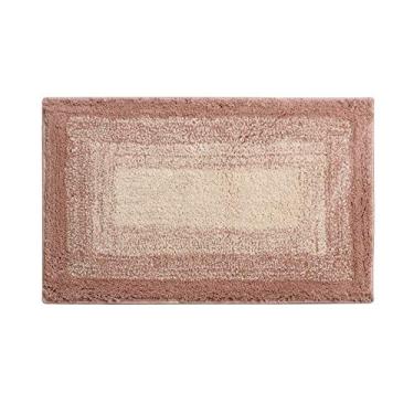 Imagem de Tapete de banheiro macio com moldura flocada gradiente tapete de chuveiro macio para absorção de água para sala de estar, banheiro, varanda, entrada, lavagem, café, 4565 cm