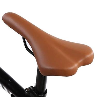 Imagem de Almofada de assento de selim de bicicleta, à prova de choque, de couro PU, almofada de ciclismo para mountain road bike (marrom)