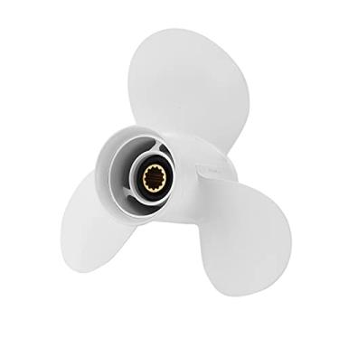 Imagem de Hélice de motor de popa, hélices de motor de popa de 3 lâminas para motores Yamaha 25-60HP, 13 dentes estriados, RH, liga de alumínio