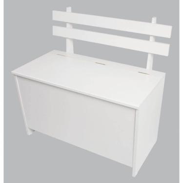 Imagem de Caixa Porta Lenha Completa Móveis CL 001 BCO Com Assento Branca