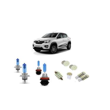 Imagem de Farol Kwid 2017 2018 2019 Kit Lâmpadas Leds Super Brancas
