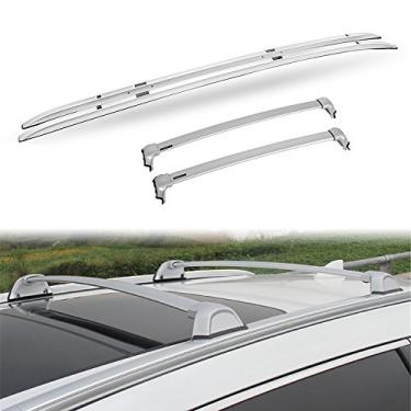 Imagem de UDP 4 peças de suportes de teto crossbars kits adequados para Honda CRV CR-V 2017-2020 Bagagem Trilho Barra Lateral Barras Transversais Prata