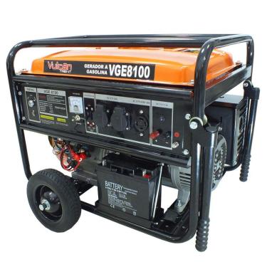 Imagem de Gerador a Gasolina VGE8100 4 Tempos 15HP Partida Elétrica Bivolt Vulcan Trent Laranja