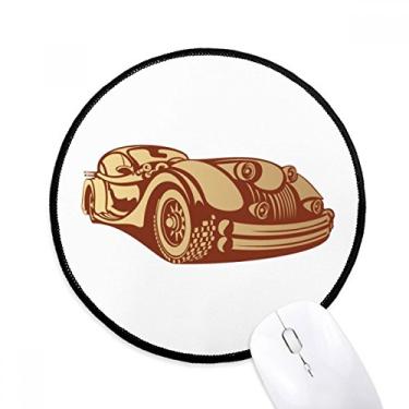 Imagem de Mouse pad vermelho marrom clássico contorno de carros tapete redondo para computador